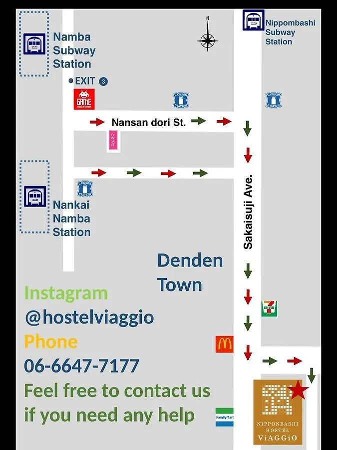 אוסקה Hostel Viaggio